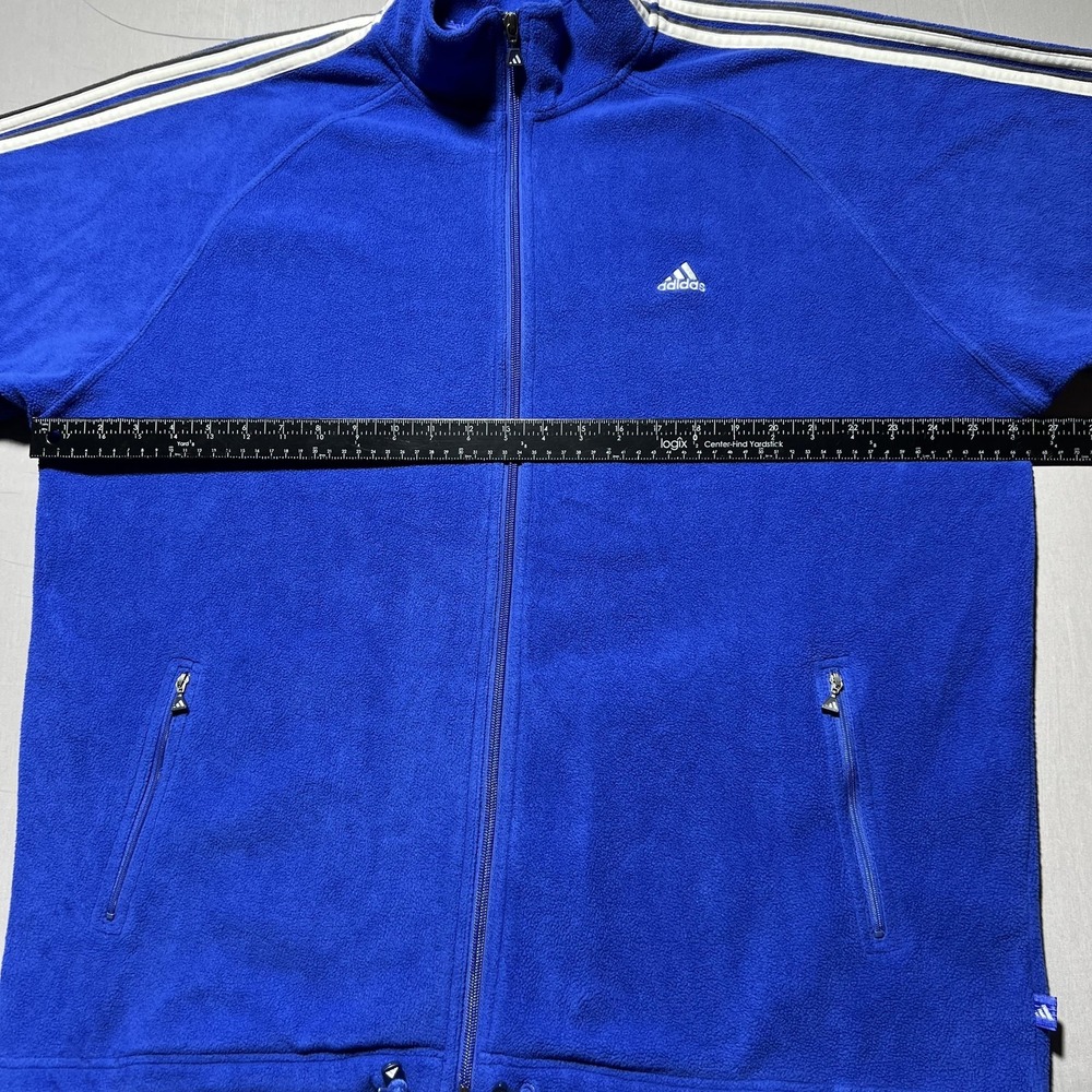 Vintage Adidas Jacket Mens Large Fleece Three Stripes Full‎ Zip 90s 614617 - Picture 11 of 16